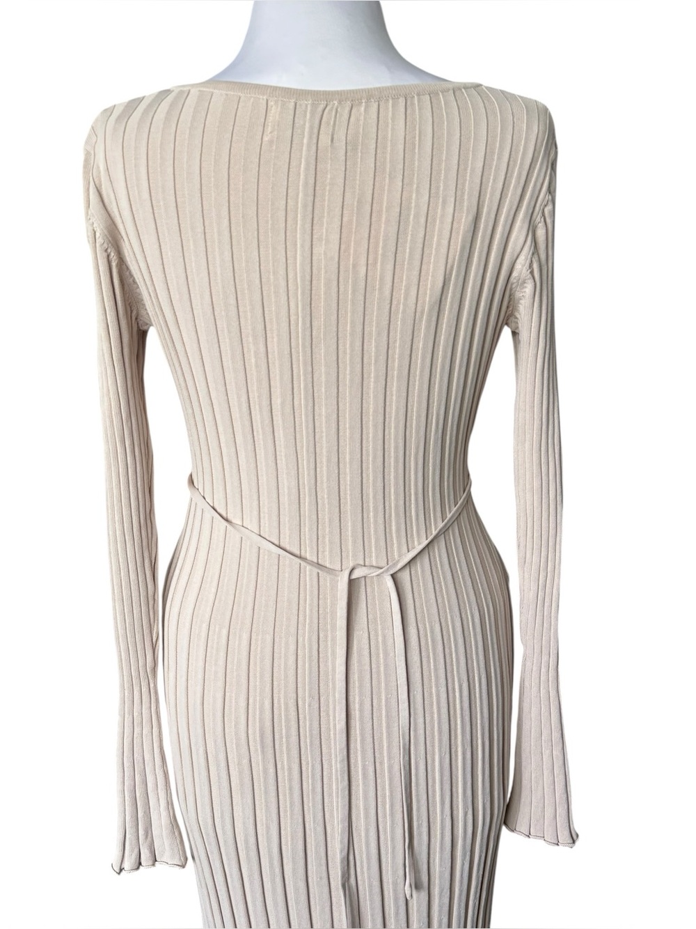 DISSH Reign Long Sleeve Stretch Ribbed Knit Midi Dress Stone Size Small NEW - Picture 6 of 13